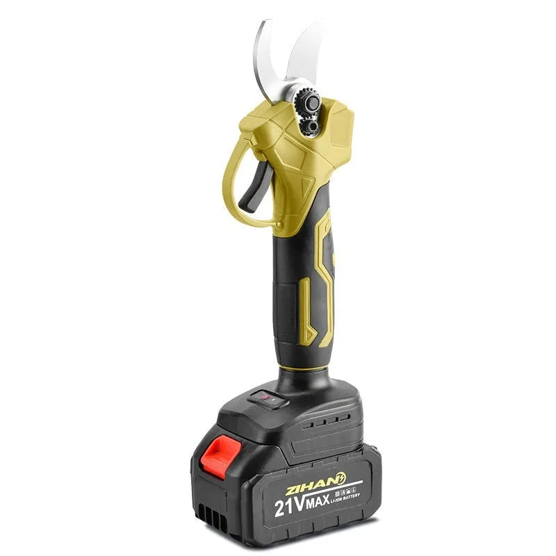 Wireless electric pruning knife with plastic storage box and two lithium batteries for garden branch cutting