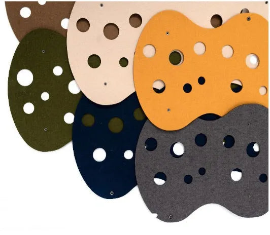 93cm felt cat tunnel in yellow, green, or blue with resin snap button and foldable cat channel shape