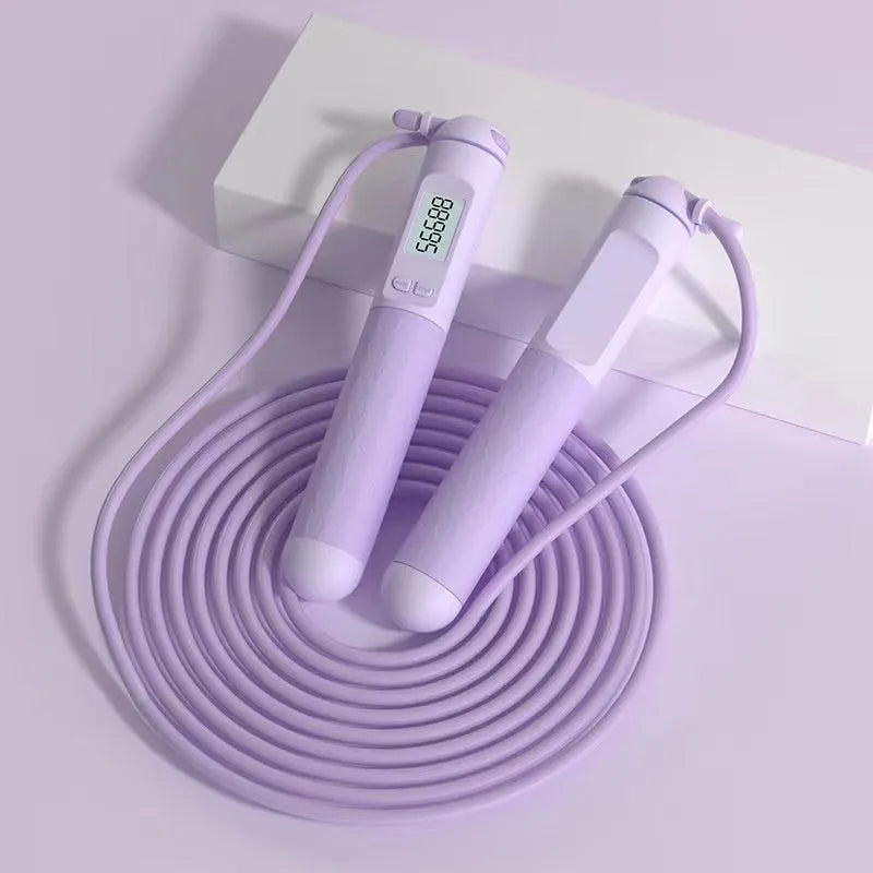 Bearings jump rope for fitness training in a selected colour, showing handles with bearing system and ABS plastic rope.