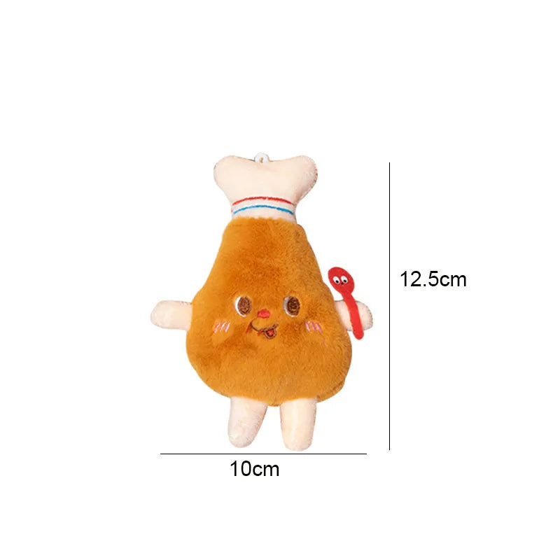 Cat chewing toy shaped like hamburger and chicken leg with catnip filling