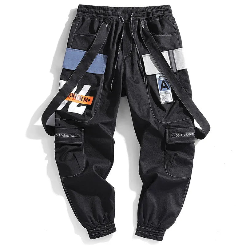 Men's multi-pocket loose fit workwear casual pants in black, grey, and light green with T400 cotton fabric