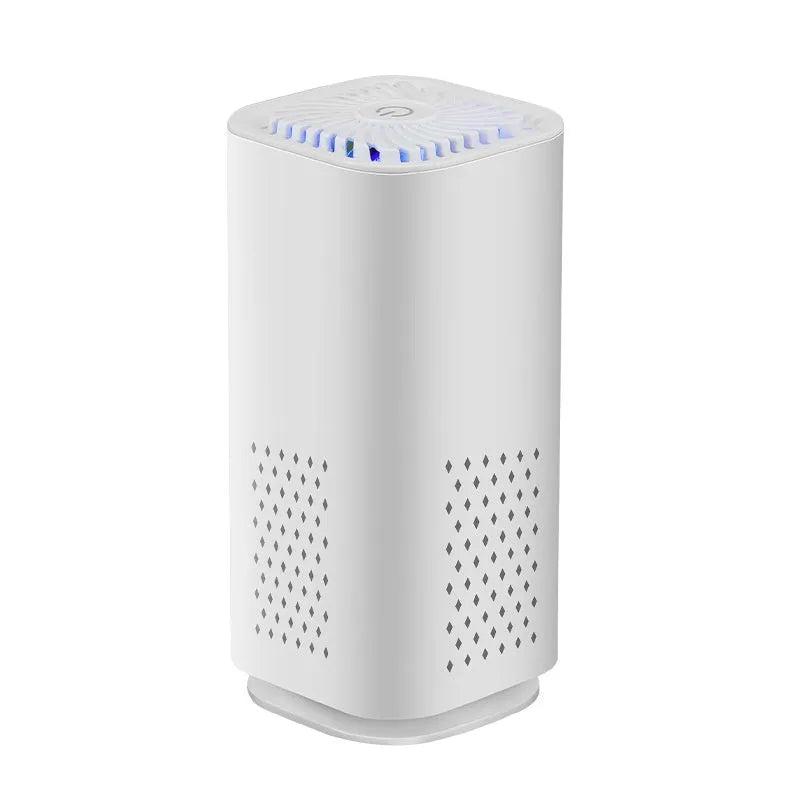 Mini USB air purifier in black or white for spaces under 10 square metres