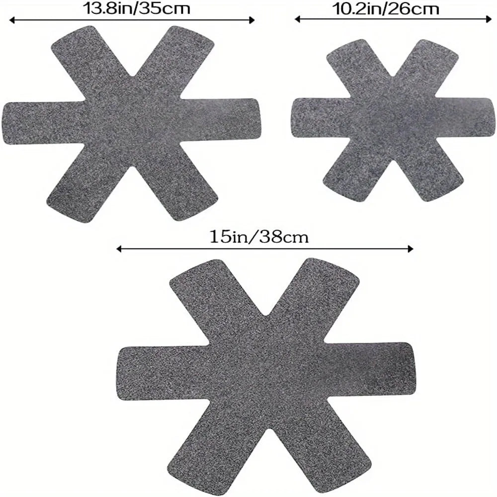 12 pack of PS pot protectors in 3 sizes for stacking pots, pans, bowls, glassware and bakeware