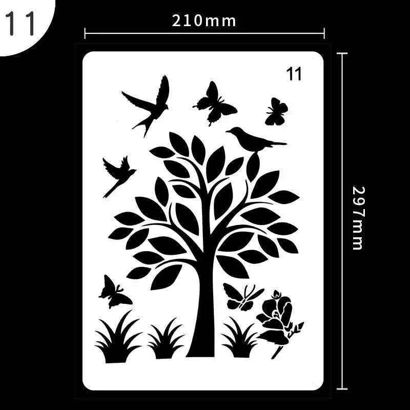 White plastic drawing stencil kit with reusable templates for art and craft designs
