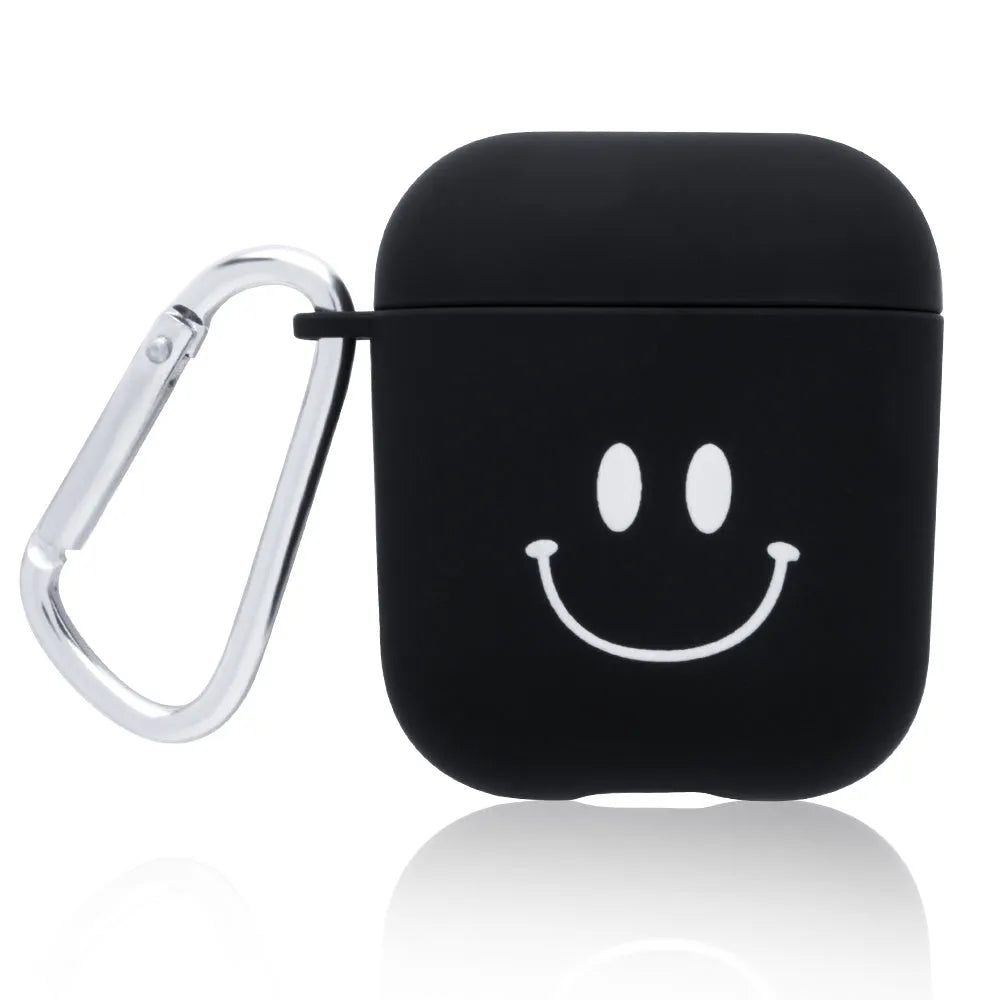 Black and Pink PC plastic protective back covers for Apple AirPods cases with decorative style designs.