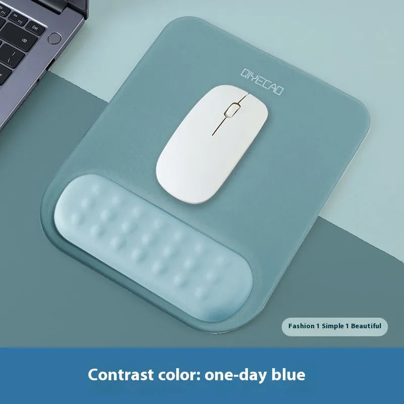 Ergonomic cloth silicone mouse pad with wrist support in multiple colour patterns