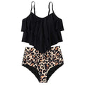 Ruffled bikini swimsuit in polyester, 82% fabric with 18% lining, available in Black, Green, Rose Red, sizes S-XL