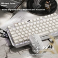 87-key wired mechanical keyboard with side-engraved keycaps, silver white finish, compact layout