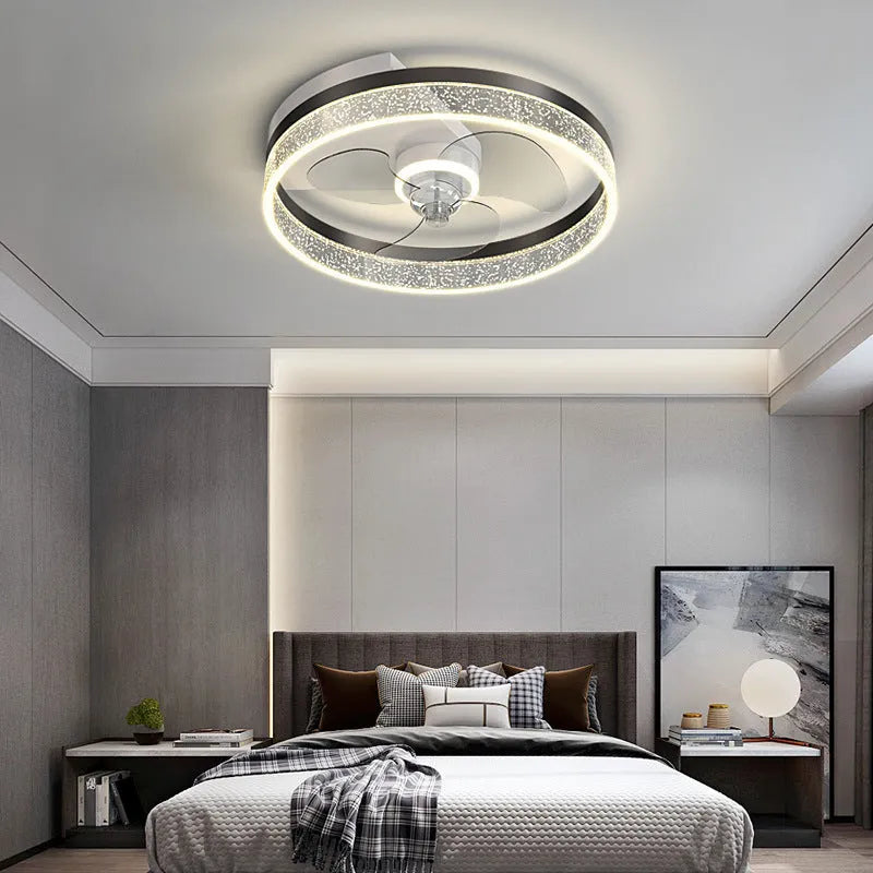 Modern simple Nordic design white LED ceiling lamp for a child's bedroom.