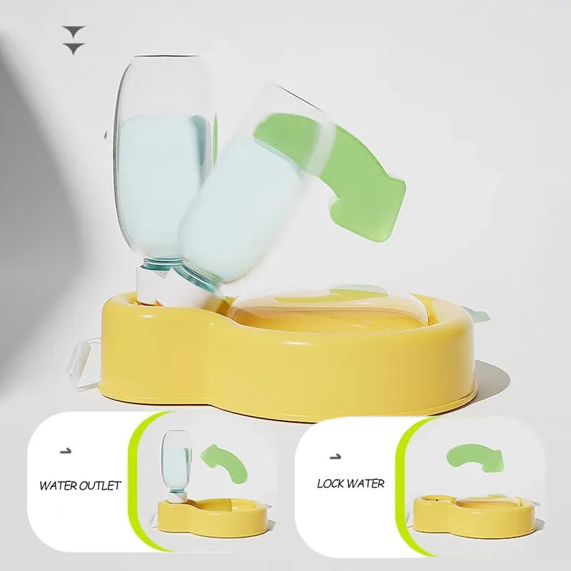 Green portable dog water bottle with fold-out drinking bowl for travel.