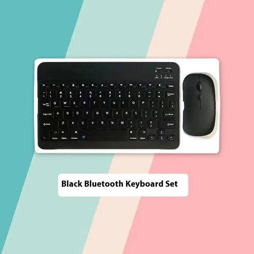 Bluetooth keyboard and mouse set in choice of colours with 10-inch keyboard and dual-mode or single-mode mouse.