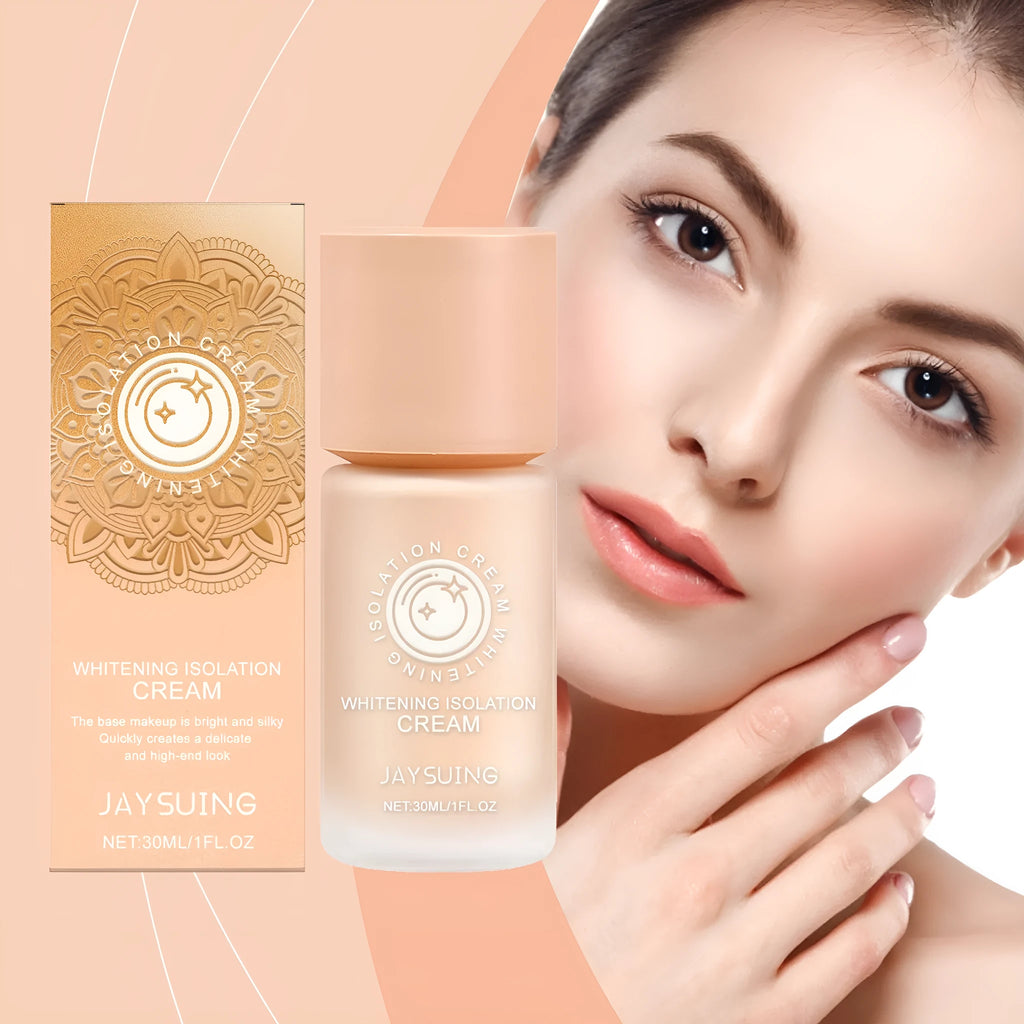 30ml bottle of clear, moisturising make-up primer cream with a pump dispenser.