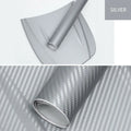 3D carbon fibre car sticker roll in eight colour options showing textured surface