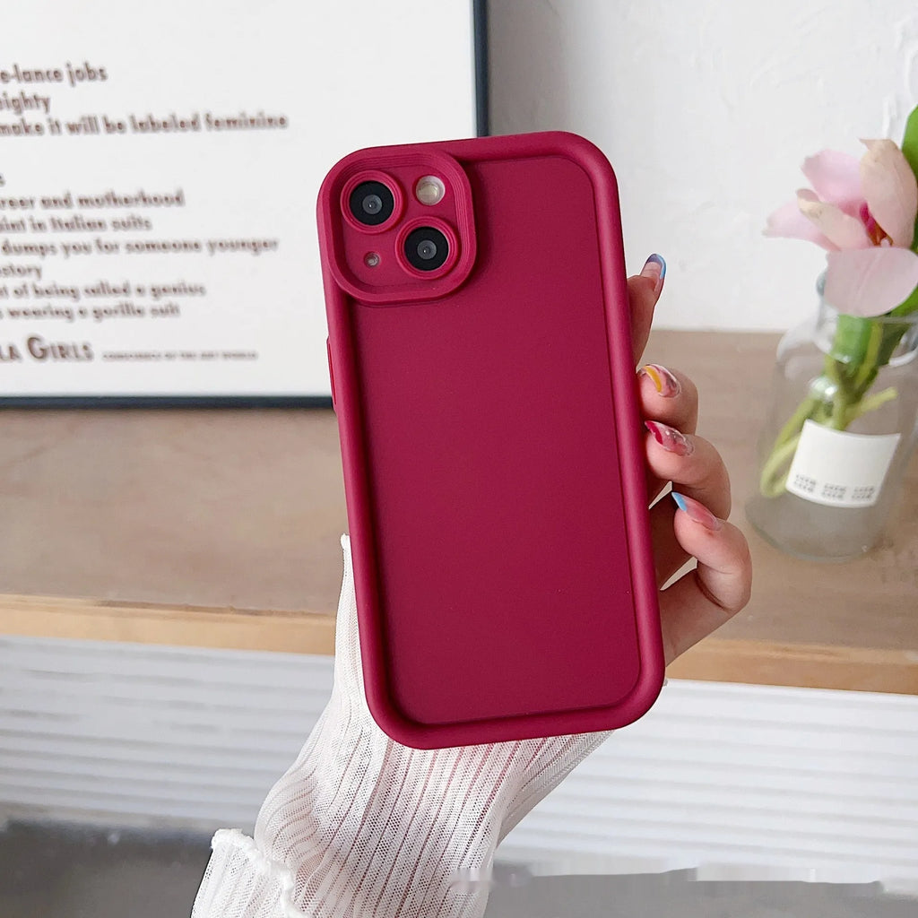 Simple solid colour frosted TPU phone case with bracket for Xiaomi, anti-fall soft shell