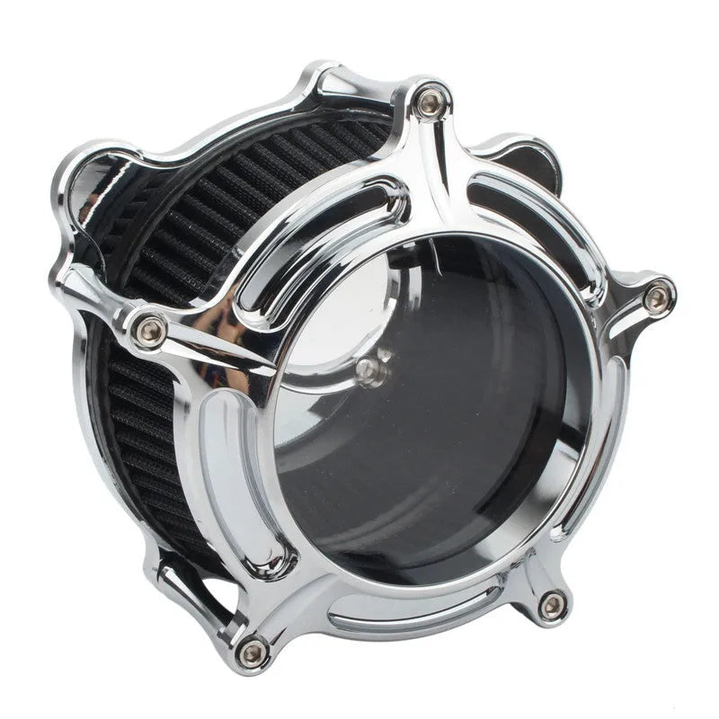 MP09-JJL aluminium car air filter in black, red, blue, or electroplated finish options.