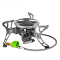 BRS-15 silver outdoor camping gas stove with stainless steel burner and copper alloy gas connections