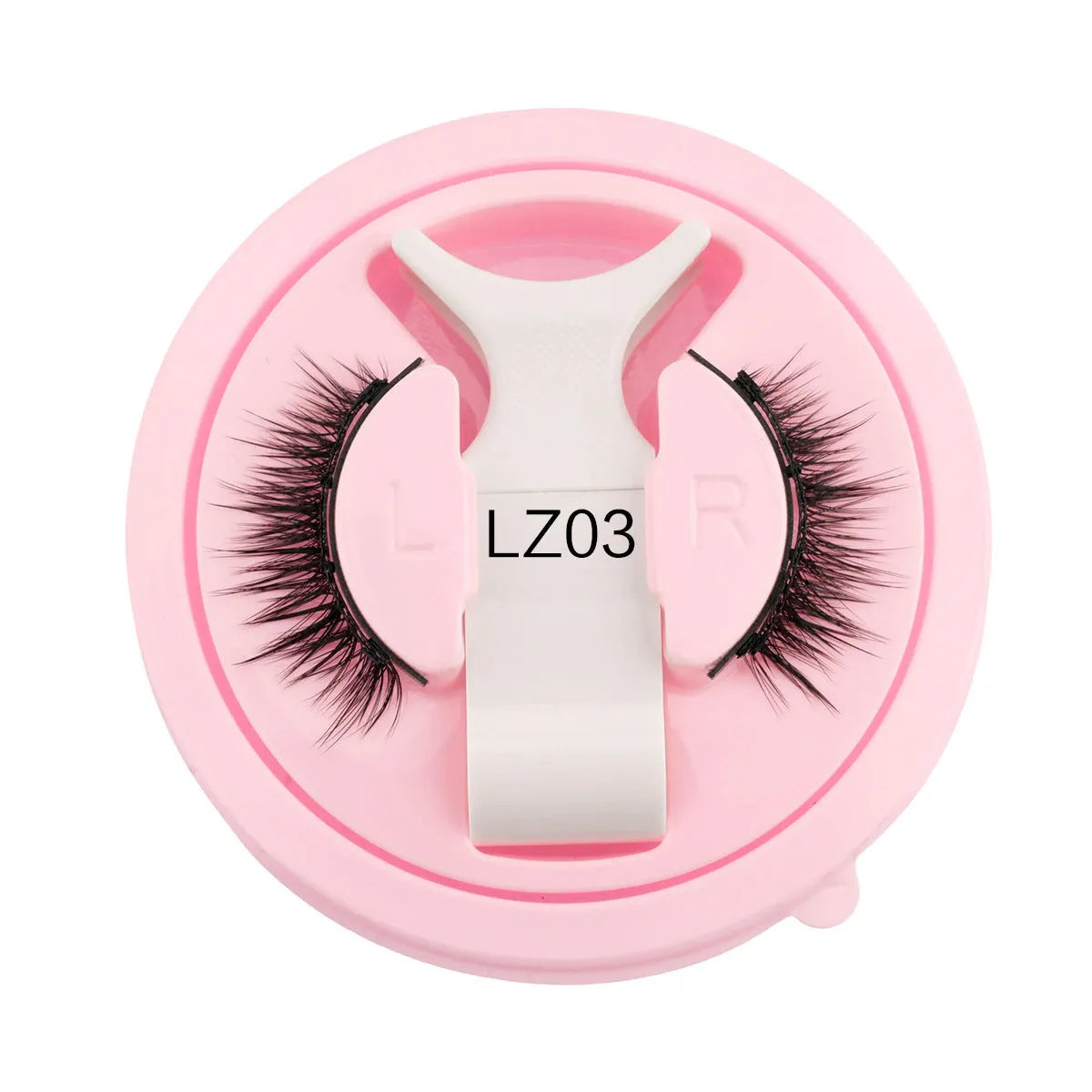 Reusable waterproof false eyelashes with glue-free design in five natural thickness styles