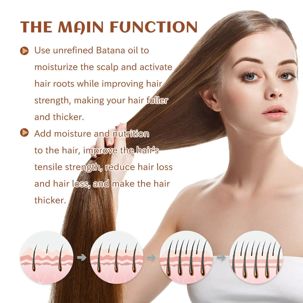 120ml Batana oil hair conditioner and treatment mask in a 7cm x 5.5cm container for damaged hair.
