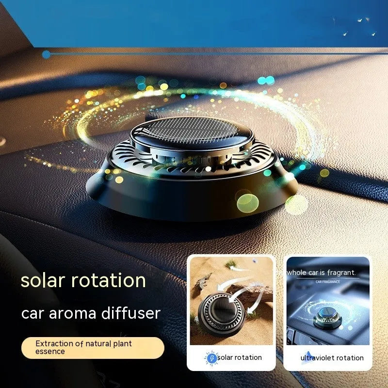 Solar electromagnetic de-icing car aromatherapy decoration on vehicle dashboard