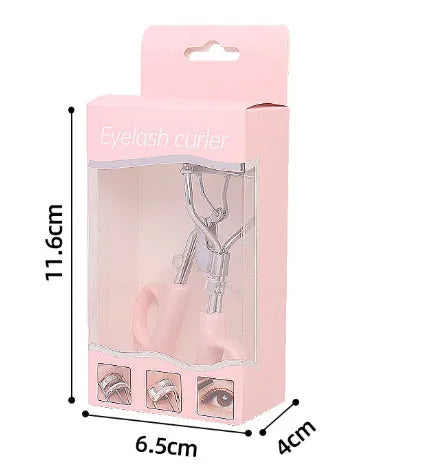 Lightweight eyelash curler with scissor handle in pink or purple colour options