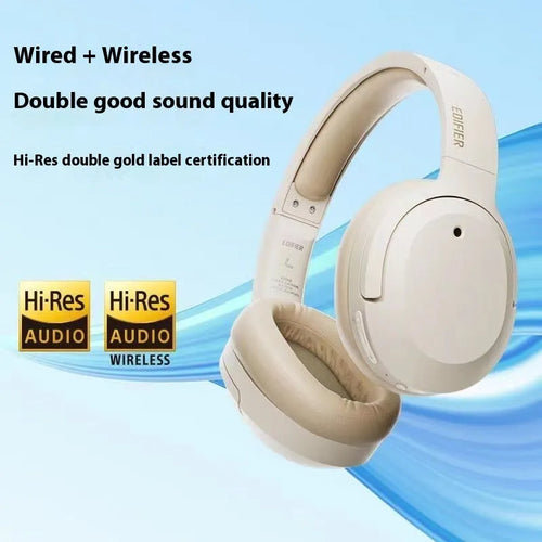 Active noise reduction Bluetooth headset in grey with head-mounted design and over-ear cups