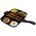Large rectangular MasterPan 5-in-1 multifunctional aluminium frying pan with non-stick coating and black ABS handles.