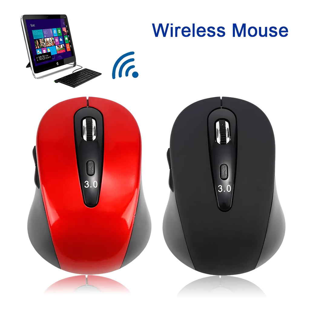 Wireless dual-mode ergonomic mouse for laptops with 2400DPI optical sensor in black