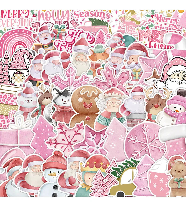 50 Christmas decoration stickers showing cute designs for cars phones computers