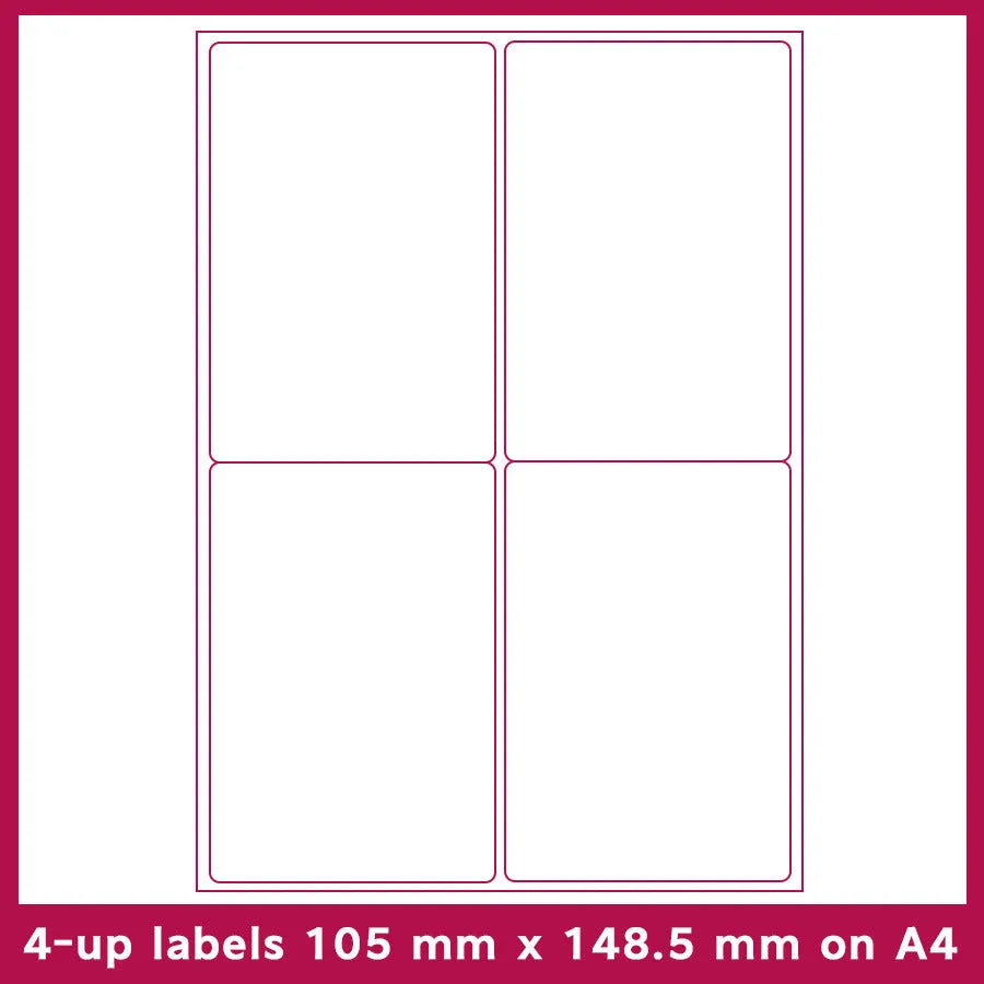 FBA label paper sheets showing ten different grid formats for barcode and serial number labelling