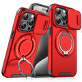 Sliding window bracket phone case for Apple iPhone in pink with magnetic PC shell and sprayed finish
