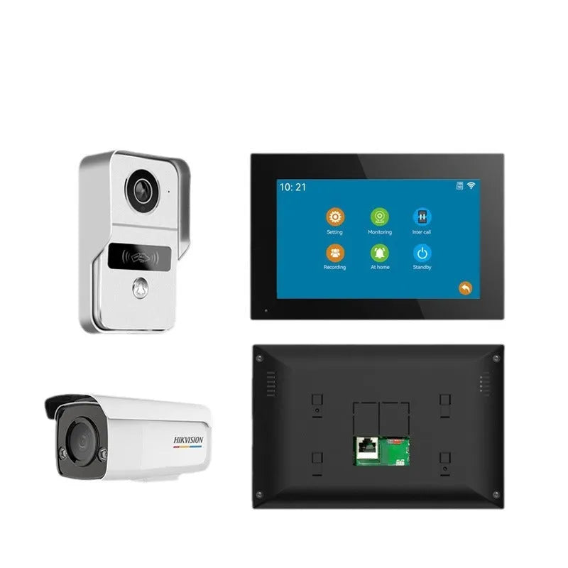 1080P video intercom doorbell system with 10-inch indoor display monitor and outdoor camera unit