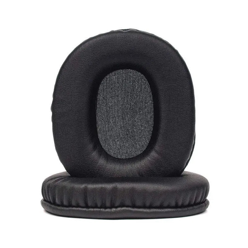 Black soft PU leather replacement earmuff covers for Sony 1R headphones.