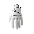 White half sheepskin men's golf glove showing palm and finger construction