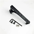 Aluminium hand stop for Picatinny rail with hex nut lock, shown in black KEY-MOD configuration.