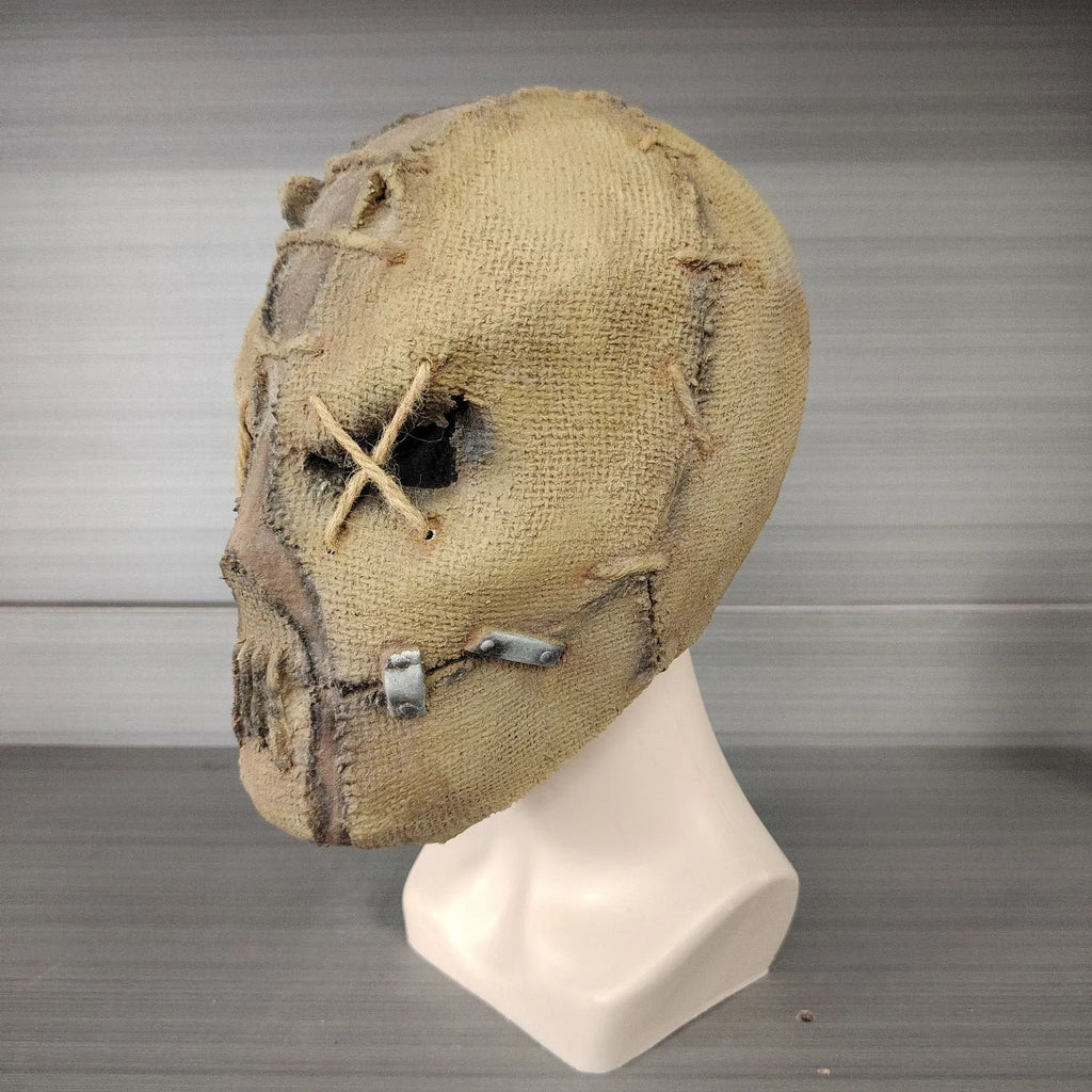 Latex scar skull horror mask head cover for Halloween costumes measuring 31cm tall