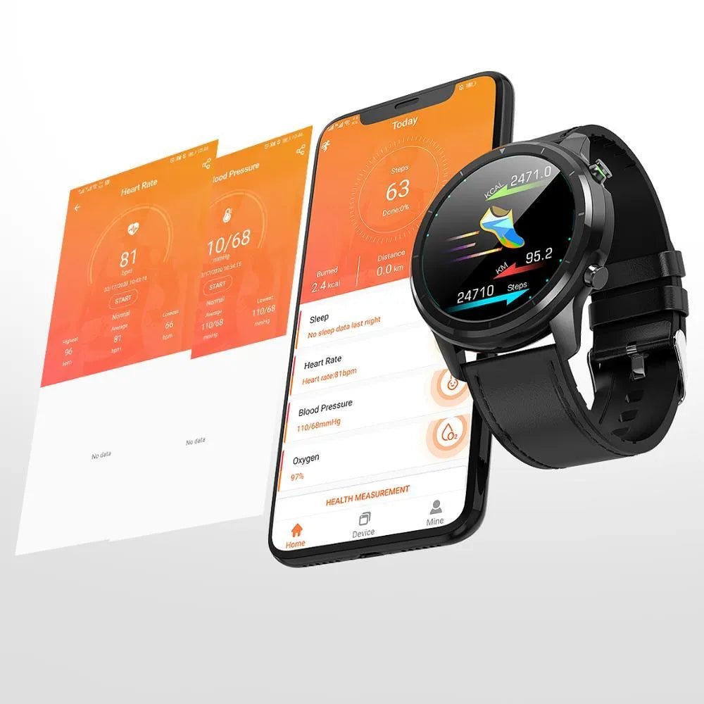 LEMFO LF26 smart bracelet showing 1.3-inch screen and control buttons in various colour options