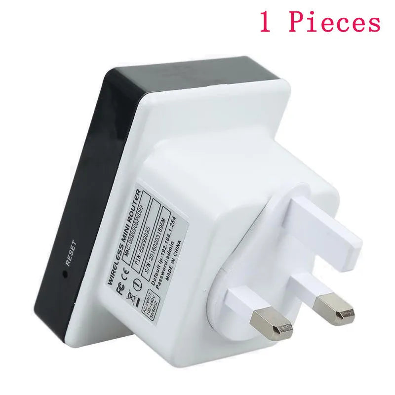 300M WiFi repeater with dual network ports and compact design