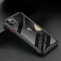 Clear transparent mobile phone case for iPhone 11 on a table.