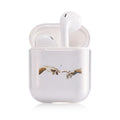 Transparent plastic protective cover for Apple AirPods and AirPods Pro charging case.