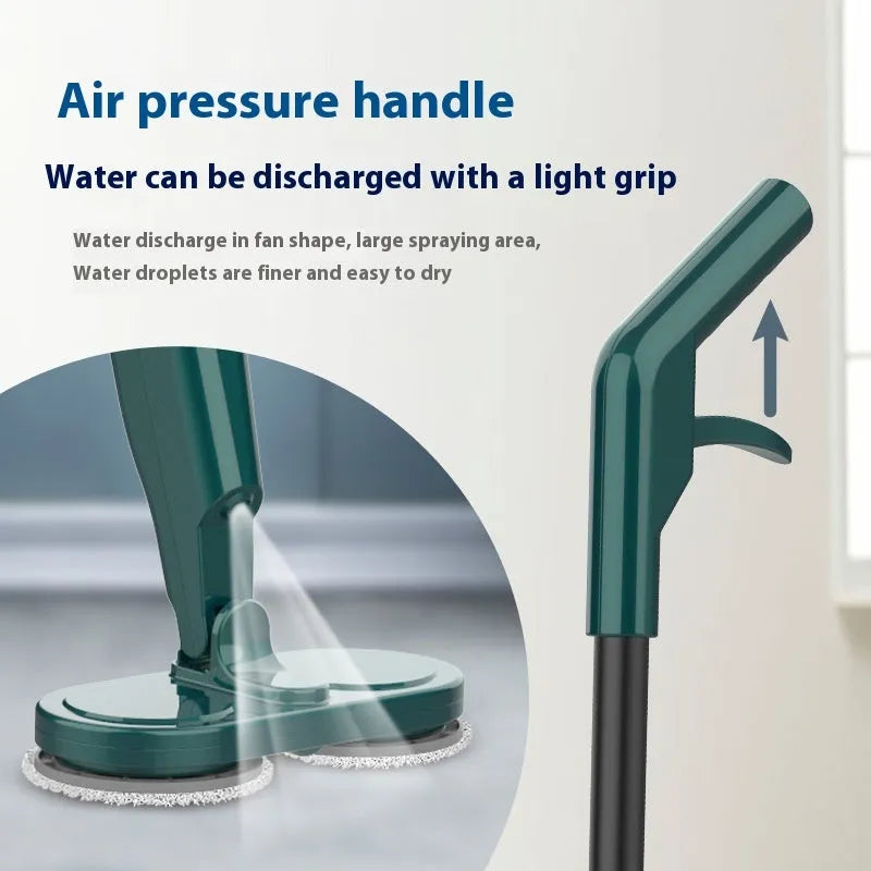 Wireless robotic floor cleaner with sweeping and mopping functions in S5 Green colour with USB charging cable