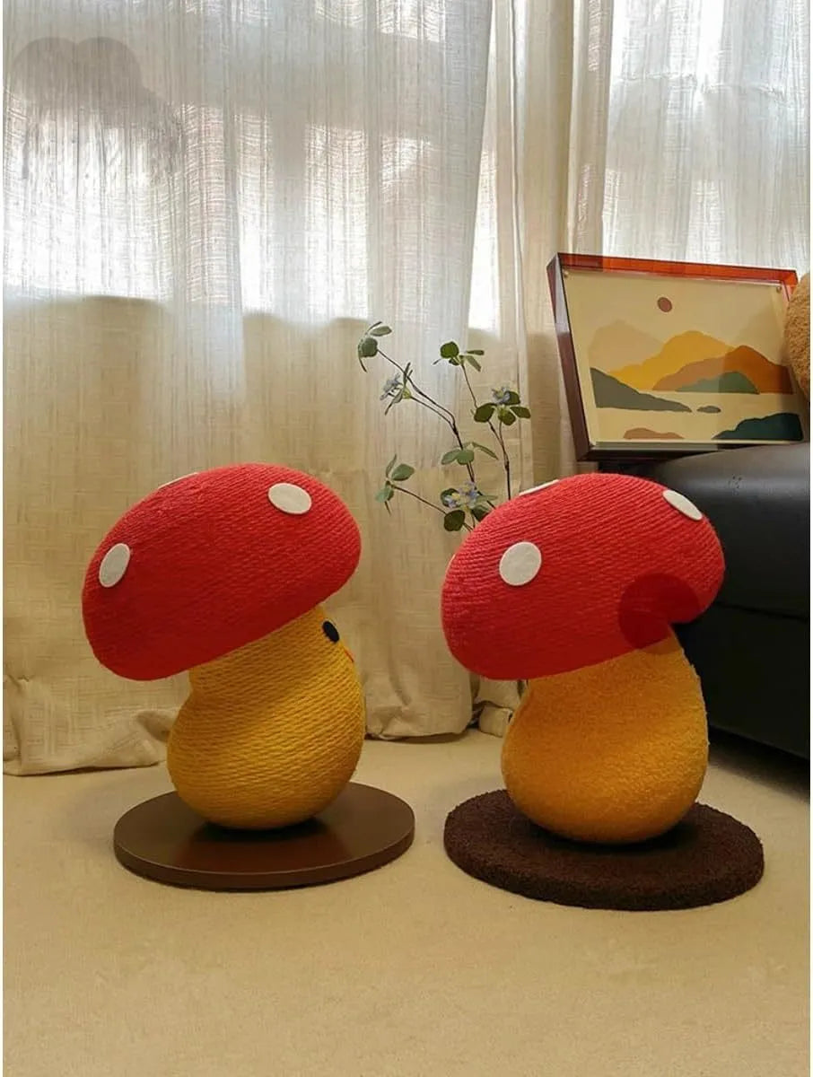Foldable mushroom-shaped cardboard cat scratcher lounge for furniture protection