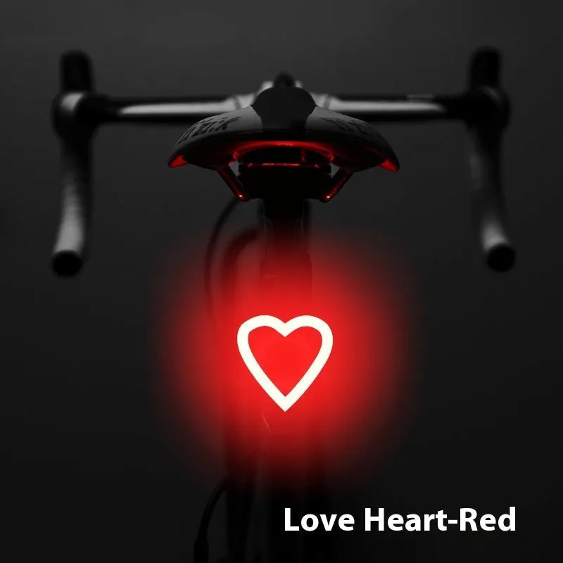 USB rechargeable bicycle taillight with flowing red light mode and creative shape