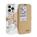 Kraft paper textured TPU flip stand phone case for iPhone 14/13/12/11 series, slim drop protection cover