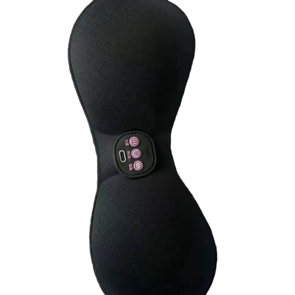 Black electric massage bra inner cushion with chest stickers and English control liner