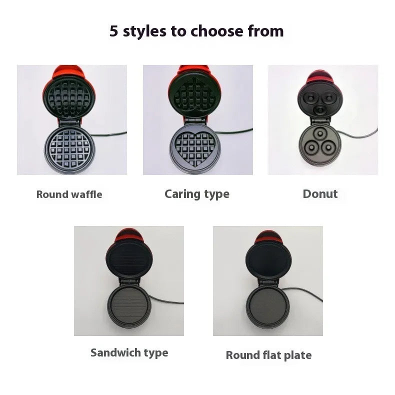 Mini waffle machine in white, 16.5cm, with electric heating, for making waffles and pancakes