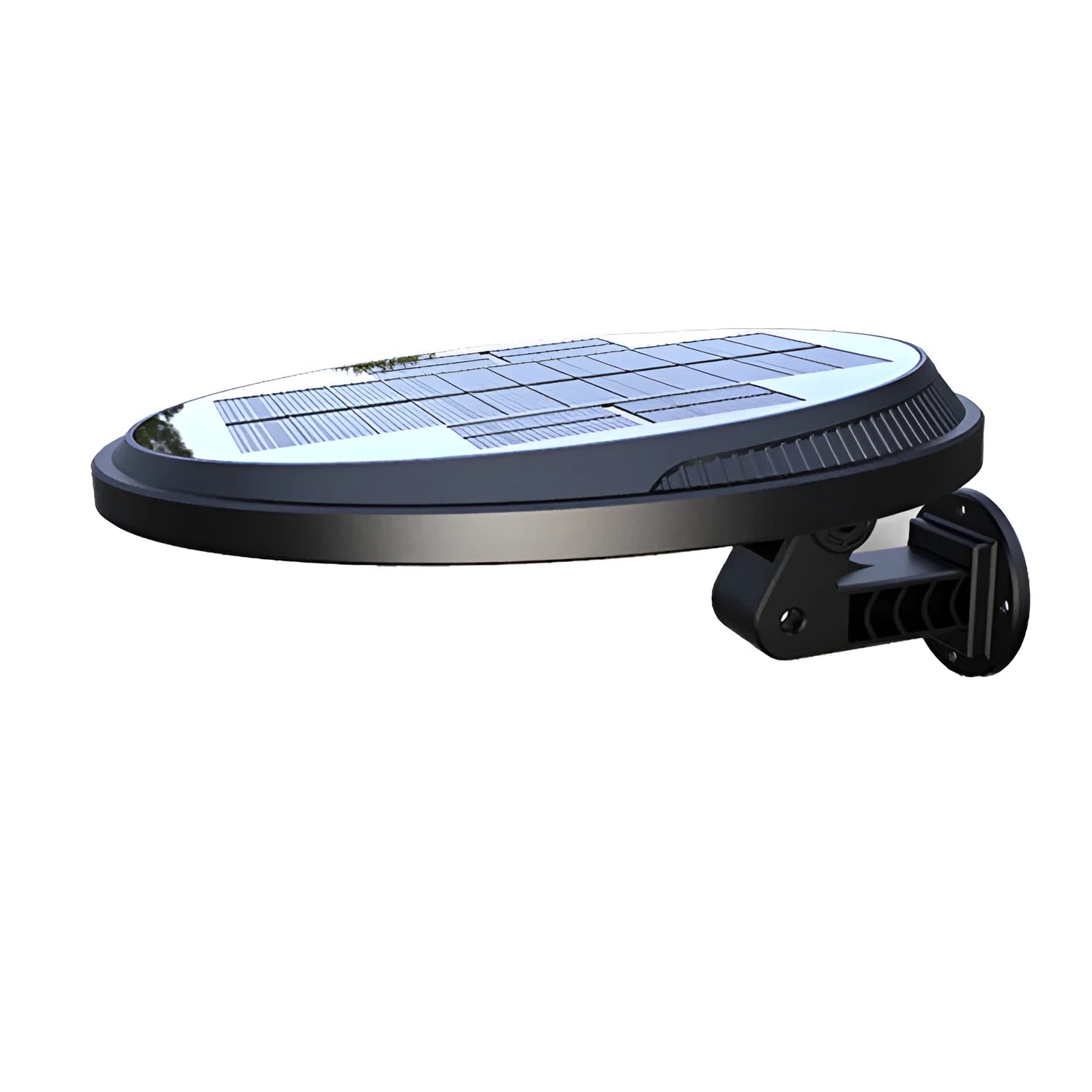 Black outdoor solar wall light with LED, IP65, for garden or pathway use
