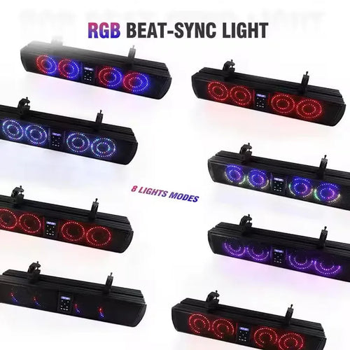 Bluetooth audio speaker belt for golf carts and ATVs showing three size options
