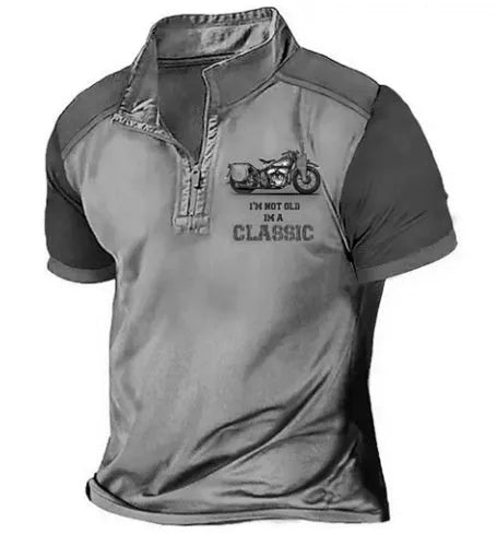 Men's loose fit solid colour golf polo shirt in textured bird eye cloth fabric.