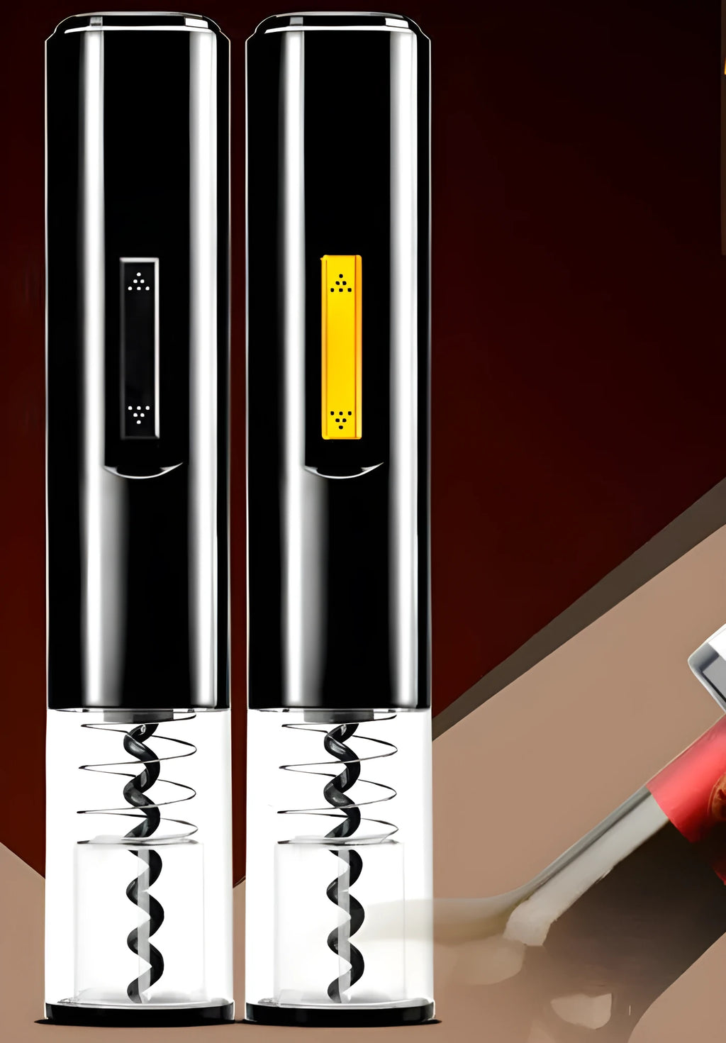 JW electric wine bottle opener in black, battery-powered corkscrew, item JW-05-01, for wine bottles and gifts.