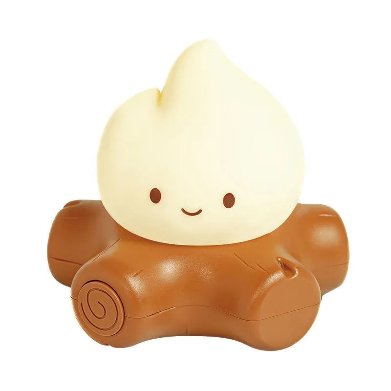 Cartoon silicone fire pile night lamp with ABS shade in yellow light